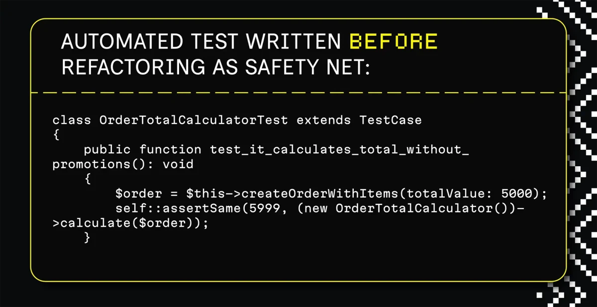 Code refactoring - automated test