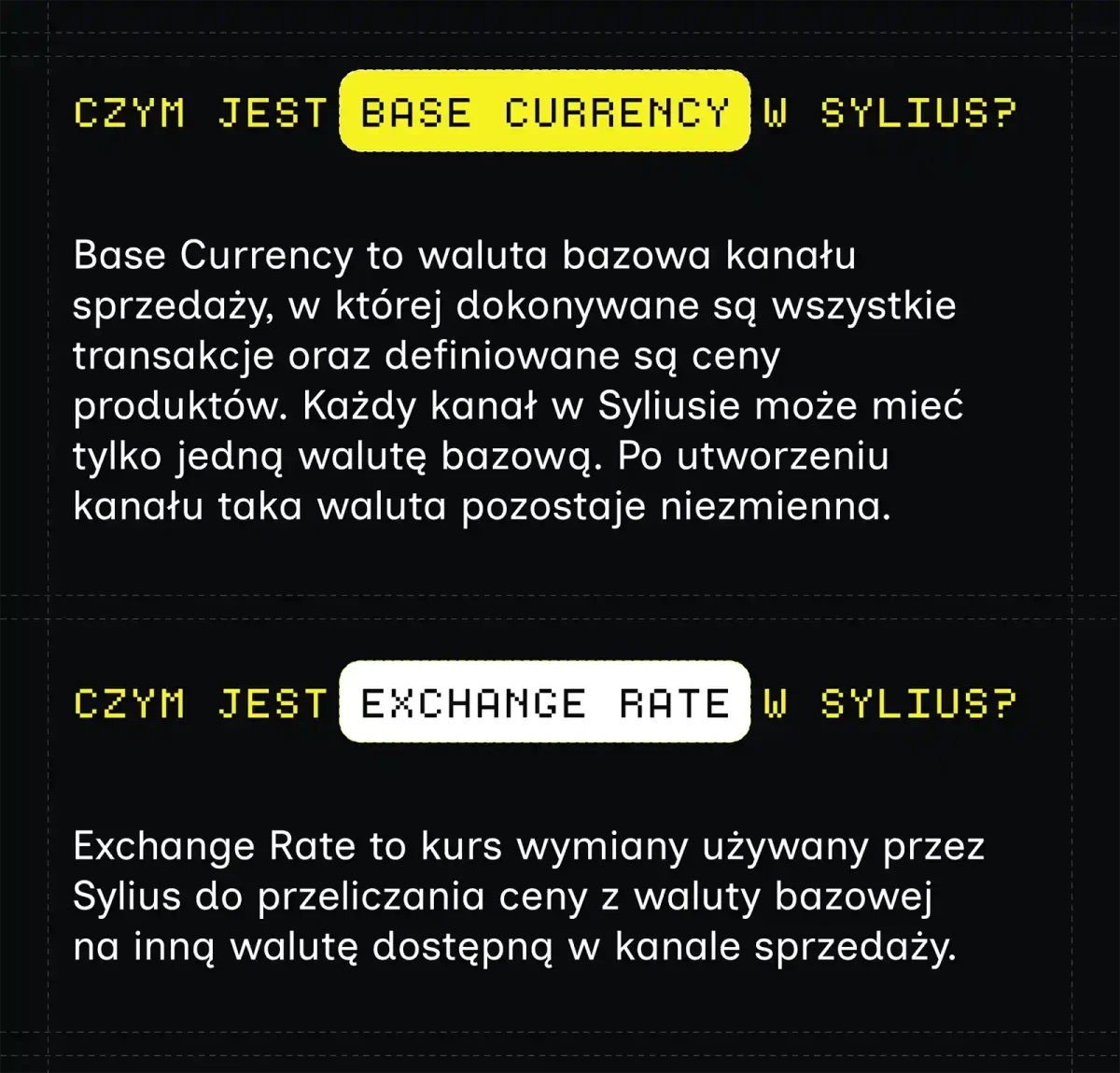 Sylius rodzaje walut