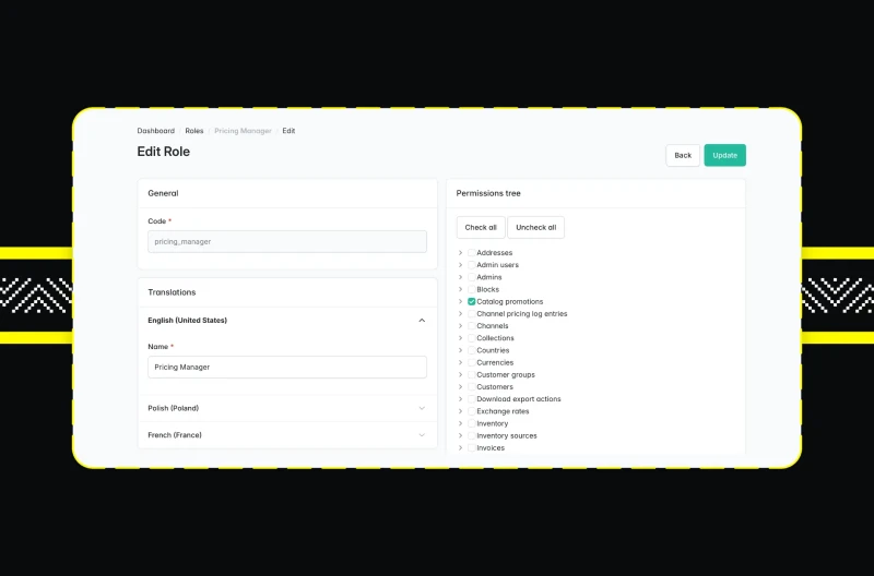 Screenshot 5 z Elesto - akceleratora wdrożeniowego B2B opartego o Sylius Plus