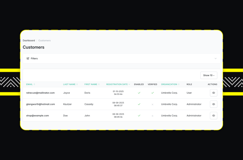 Screenshoty z Elesto – akceleratora wdrożeniowego B2B opartego o Sylius Plus