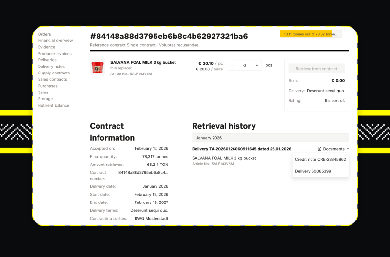 Screenshoty z Akoro – marketplace’u dla rolników Raiffeisen Networld