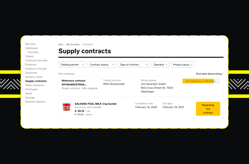 Screenshoty z Akoro – marketplace’u dla rolników Raiffeisen Networld