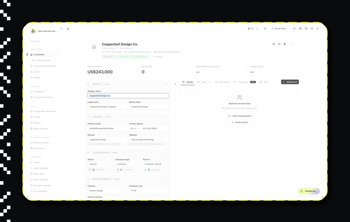 Open Mercato company details