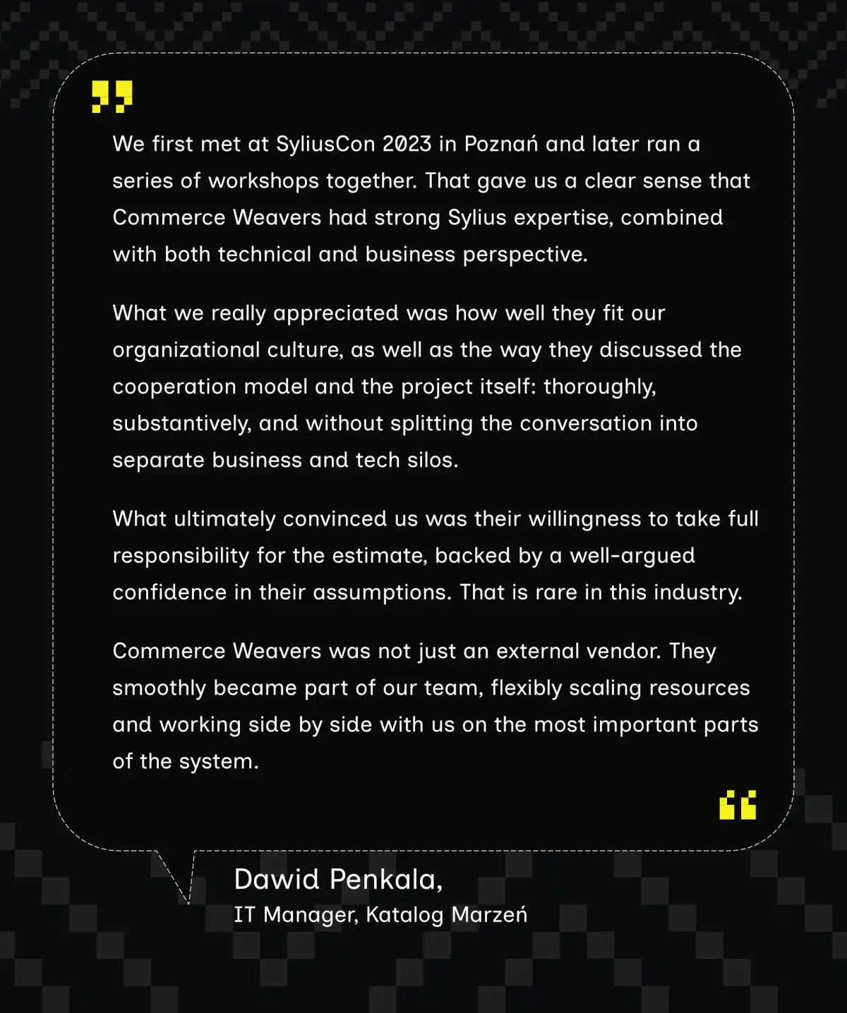 Proof of Concept - partner testimonial from Katalog Marzeń