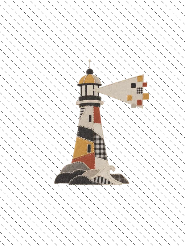 Patchwork-fabric lighthouse casting its beam - modular architecture built for AI-assisted development